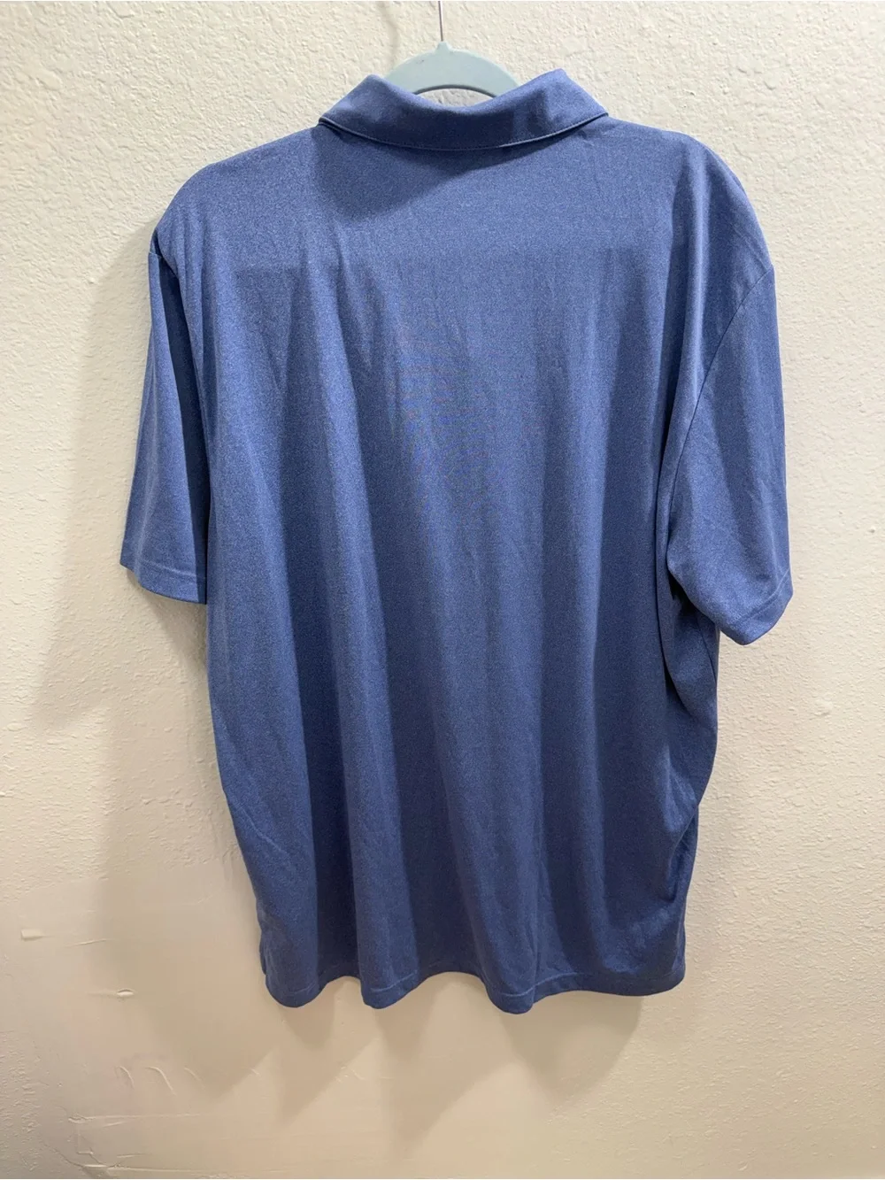 Adidas Men's Heathered Blue Performance Polo Short-Sleeves Size XL
